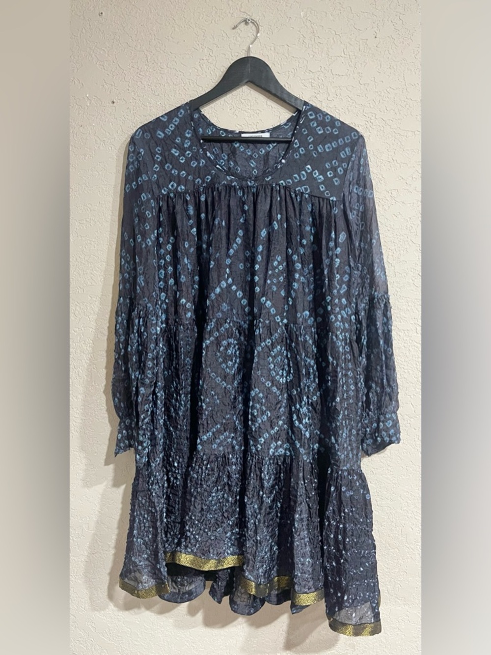 V.De.Vinster | Silk Blend Boho Navy Dress